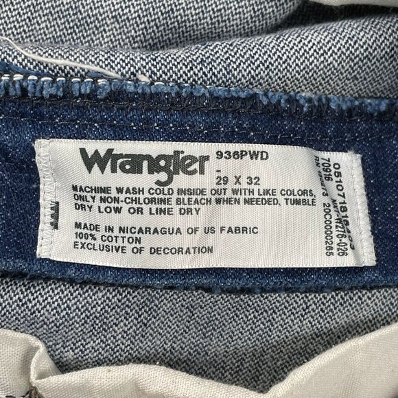 VTG Wrangler Jeans Mens 29x32 Cowboy Cut Slim Dark Wash Denim 936PWD - Picture 3 of 8